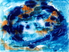 水のヒーリング宇宙抽象画